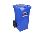 تصویر سطل زباله پلاستیکی 70 لیتری چرخ دار آبی