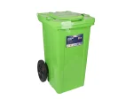 تصویر سطل زباله پلاستیکی 70 لیتری چرخ دار سبز