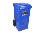 تصویر سطل زباله پلاستیکی 90 لیتری چرخدار آبی