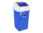 تصویر سطل زباله پلاستیکی 40 لیتری بادبزنی آبی