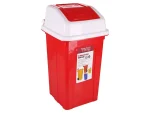 تصویر سطل زباله پلاستیکی 40 لیتری بادبزنی قرمز