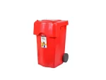 تصویر سطل زباله پلاستیکی ۱۳۰ لیتری دو درب قرمز