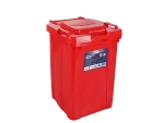 تصویر سطل زباله پلاستیکی 15 لیتری دربدار قرمز