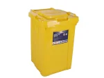 تصویر سطل زباله پلاستیکی 15 لیتری دربدار زرد