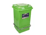 تصویر سطل زباله پلاستیکی 60 لیتری پدال دار سبز