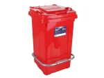 تصویر سطل زباله پلاستیکی 40 لیتری پدال دار قرمز