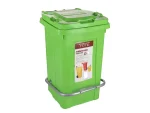 تصویر سطل زباله پلاستیکی 60 لیتری پدال دار سبز