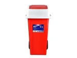 تصویر سطل زباله پلاستیکی 100 لیتری چرخدار بادبزنی قرمز