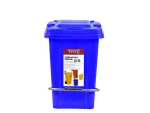 تصویر سطل زباله پلاستیکی 60 لیتری پدال دار آبی