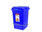 تصویر سطل زباله پلاستیکی 60 لیتری پدال دار آبی