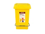 تصویر سطل زباله پلاستیکی 60 لیتری پدال دار زرد